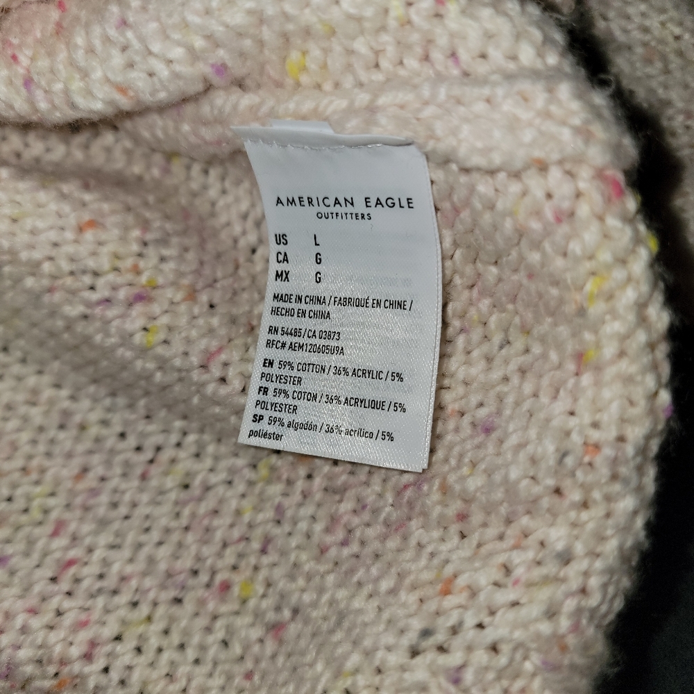 American Eagle Knit Button Sweater - Large - Crea… - image 4